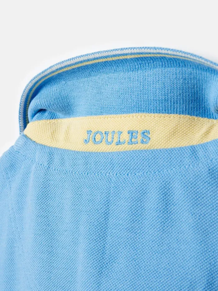 Joules Polo Shirts Boys Blue Pique Cotton Polo Shirt