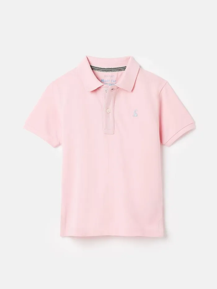 Joules Polo Shirts Boys Pink Pique Cotton Polo Shirt