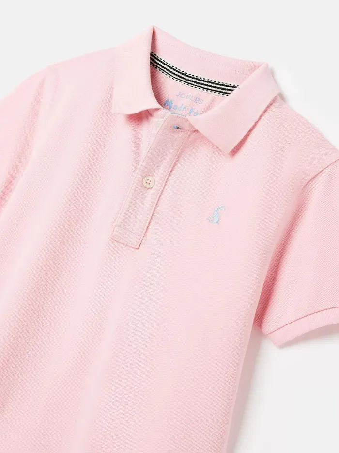 Joules Polo Shirts Boys Pink Pique Cotton Polo Shirt
