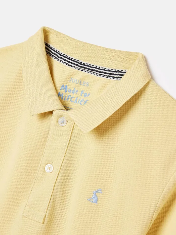 Joules Polo Shirts Boys Yellow Pique Cotton Polo Shirt