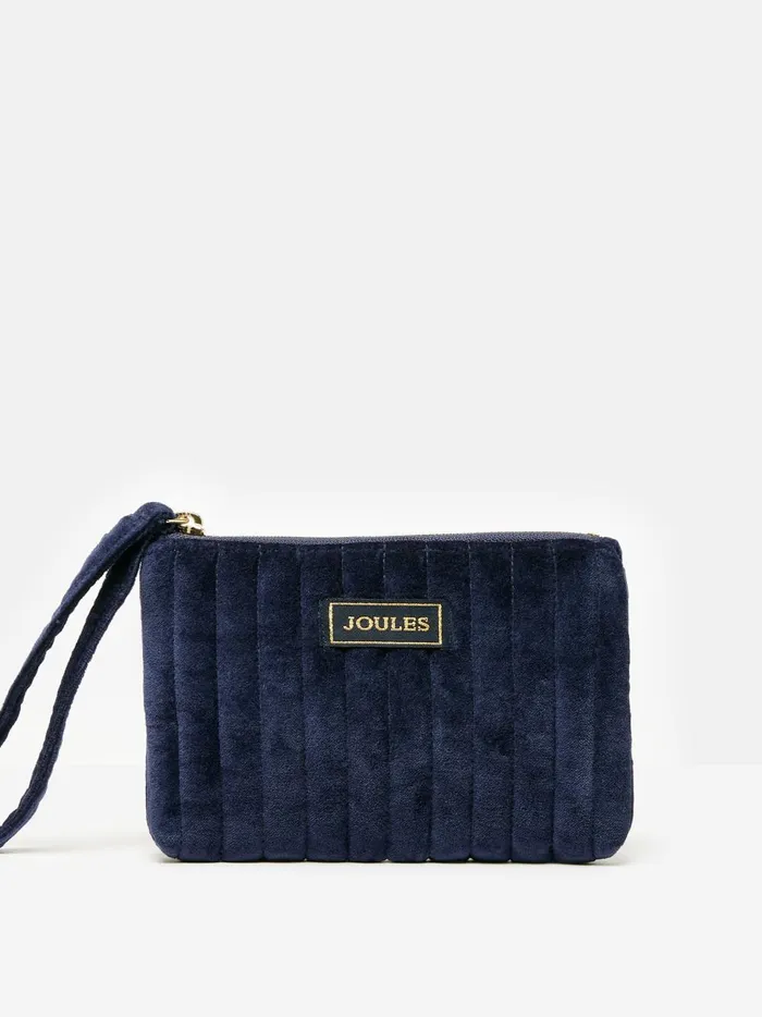 Joules Purses Women Navy Velvet Wrist Purse