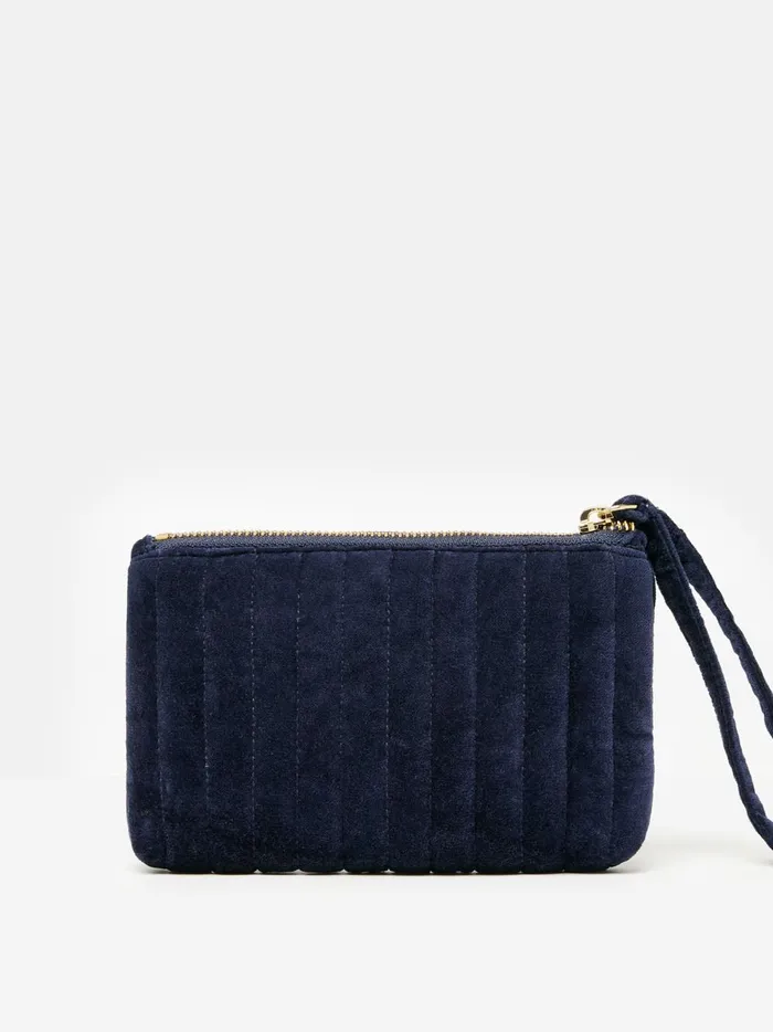 Joules Purses Women Navy Velvet Wrist Purse
