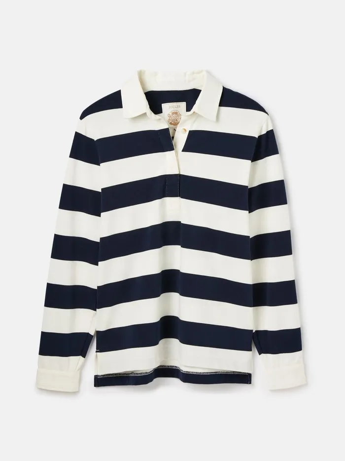 Joules Rugby Shirts Women NavyWhite Cotton Rugby Shirt