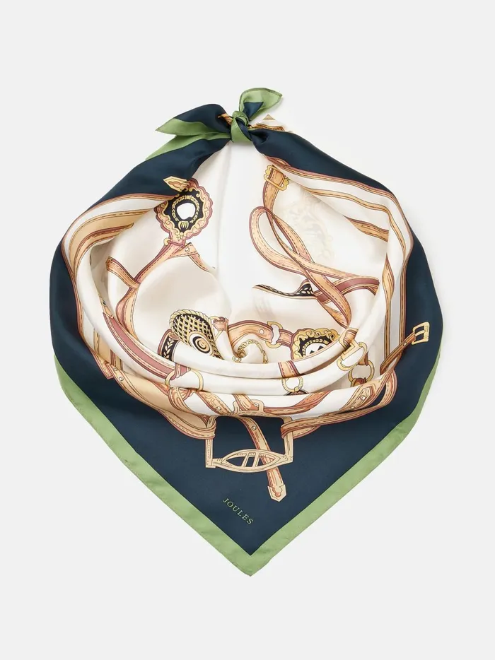 Joules Scarves Women Cream Square Silk Scarf