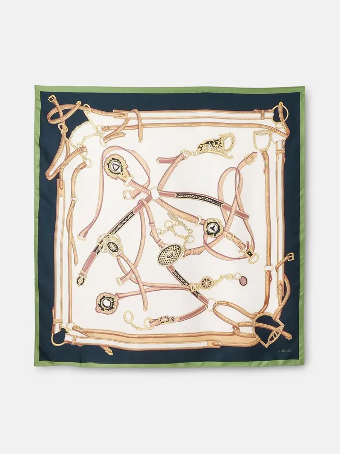 Joules Scarves Women Cream Square Silk Scarf