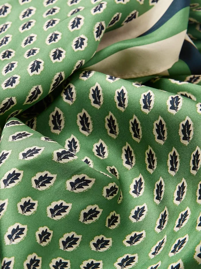 Joules Scarves Women Green Printed Long Silk Scarf