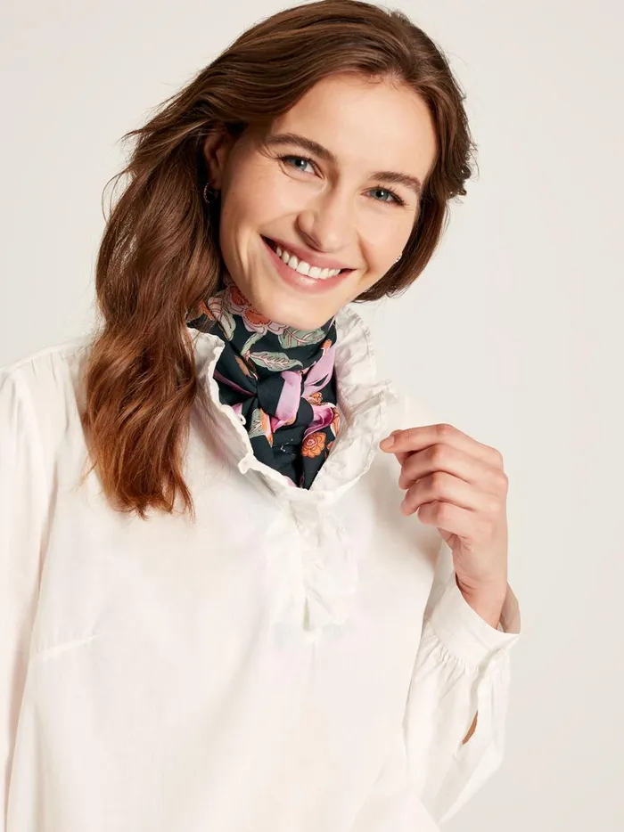 Joules Scarves Women Grey Printed Square Scarf