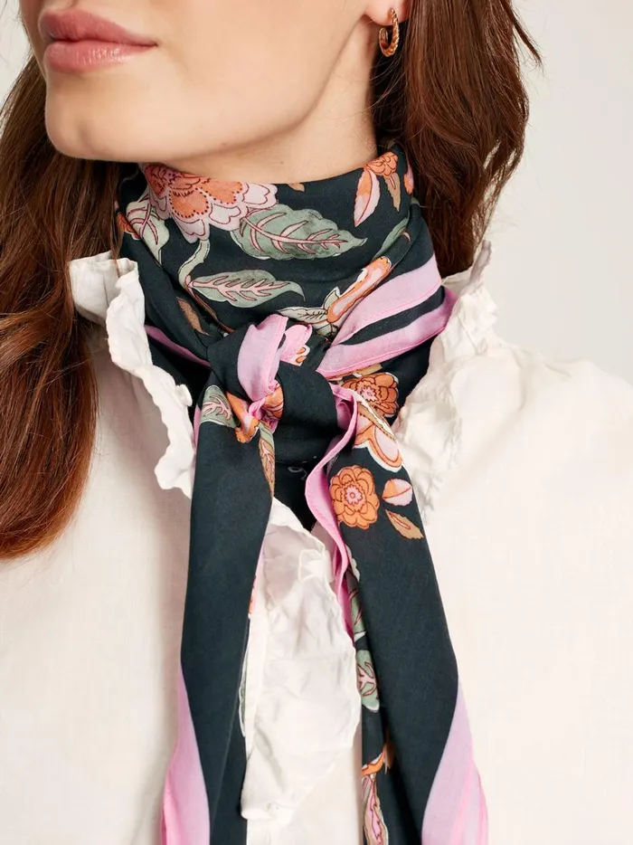 Joules Scarves Women Grey Printed Square Scarf