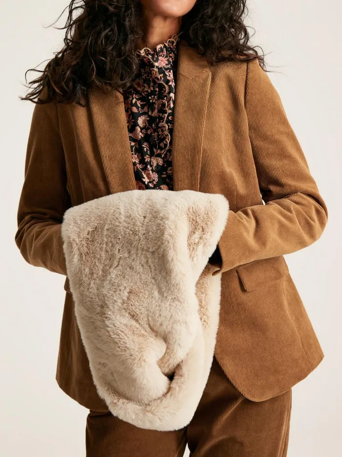 Joules Scarves Women Oatmeal Faux Fur Snood Scarf