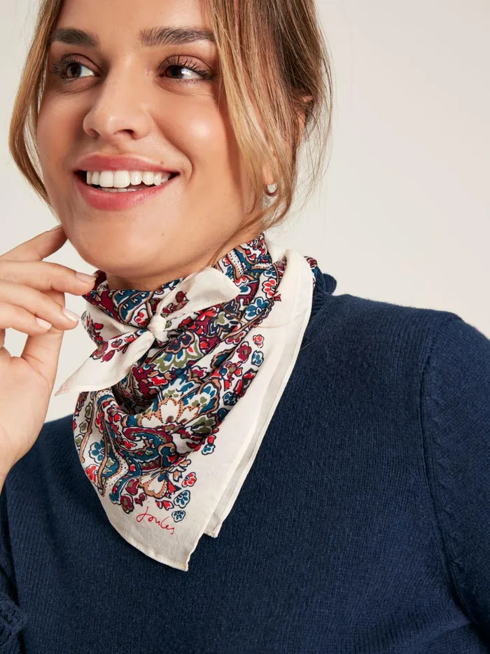 Joules Scarves Women Pink Square Lightweight Neck Scarf