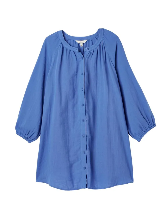 Joules Shirts and Blouses Women Blue Button Through Blouse