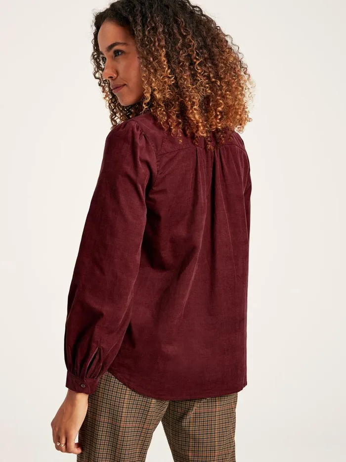 Joules Shirts and Blouses Women Burgundy Red Cord Blouse