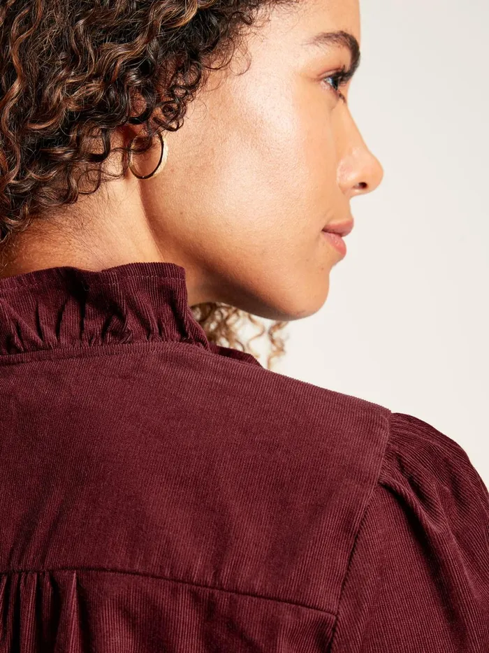 Joules Shirts and Blouses Women Burgundy Red Cord Blouse