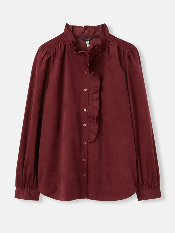 Joules Shirts and Blouses Women Burgundy Red Cord Blouse