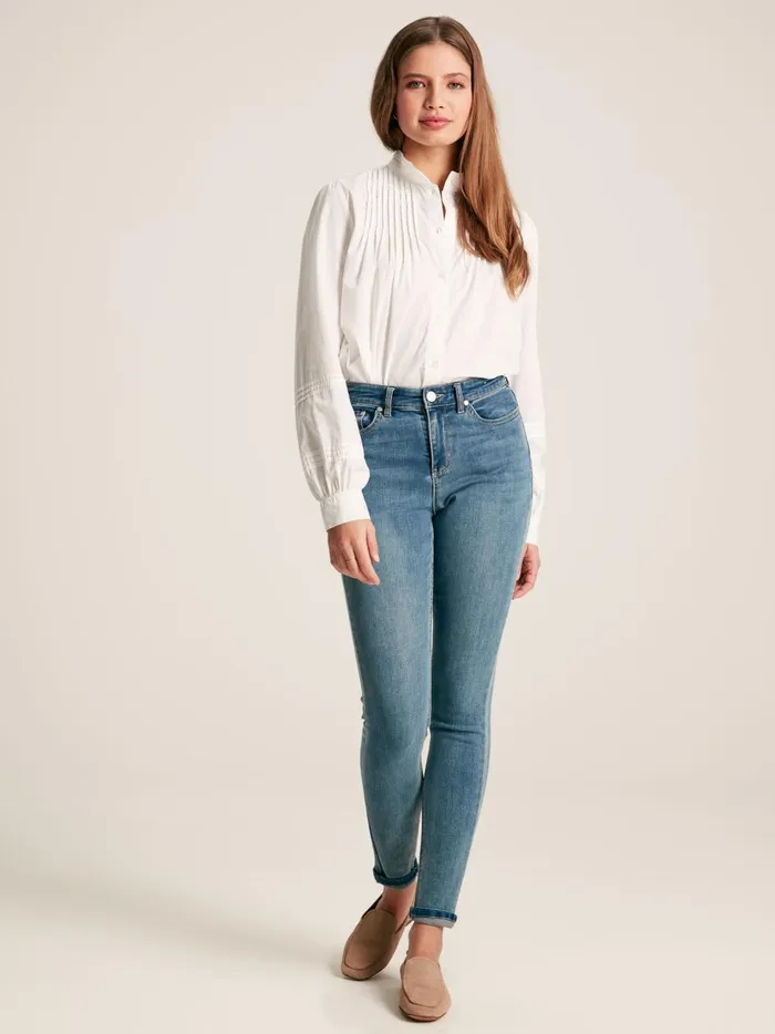 Joules Shirts and Blouses Women Chalk White Pleated Blouse