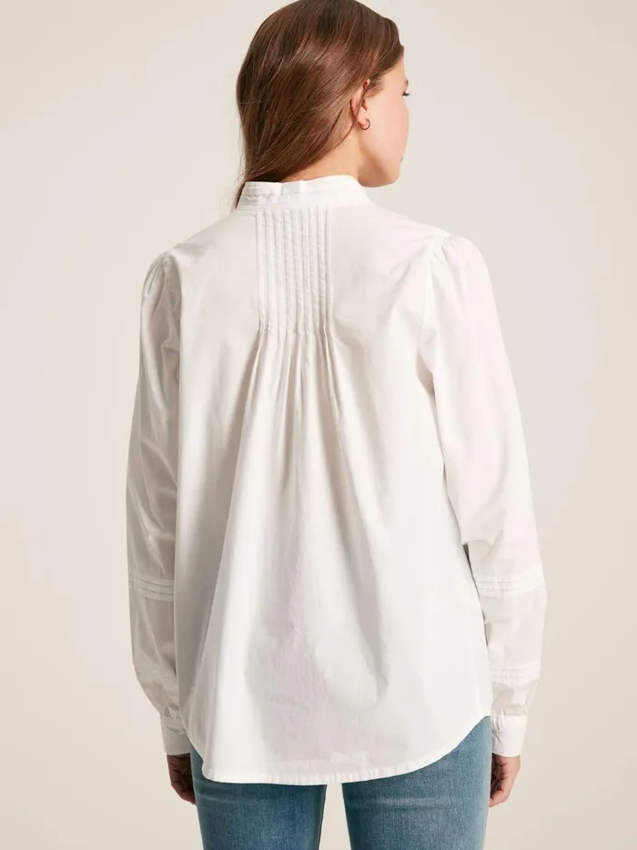 Joules Shirts and Blouses Women Chalk White Pleated Blouse
