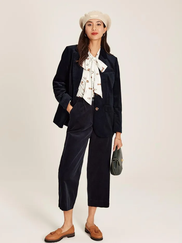 Joules Shirts and Blouses Women Equestrian White Tie Neck Blouse