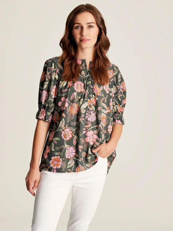 Joules Shirts and Blouses Women Grey Curved Yoke Blouse