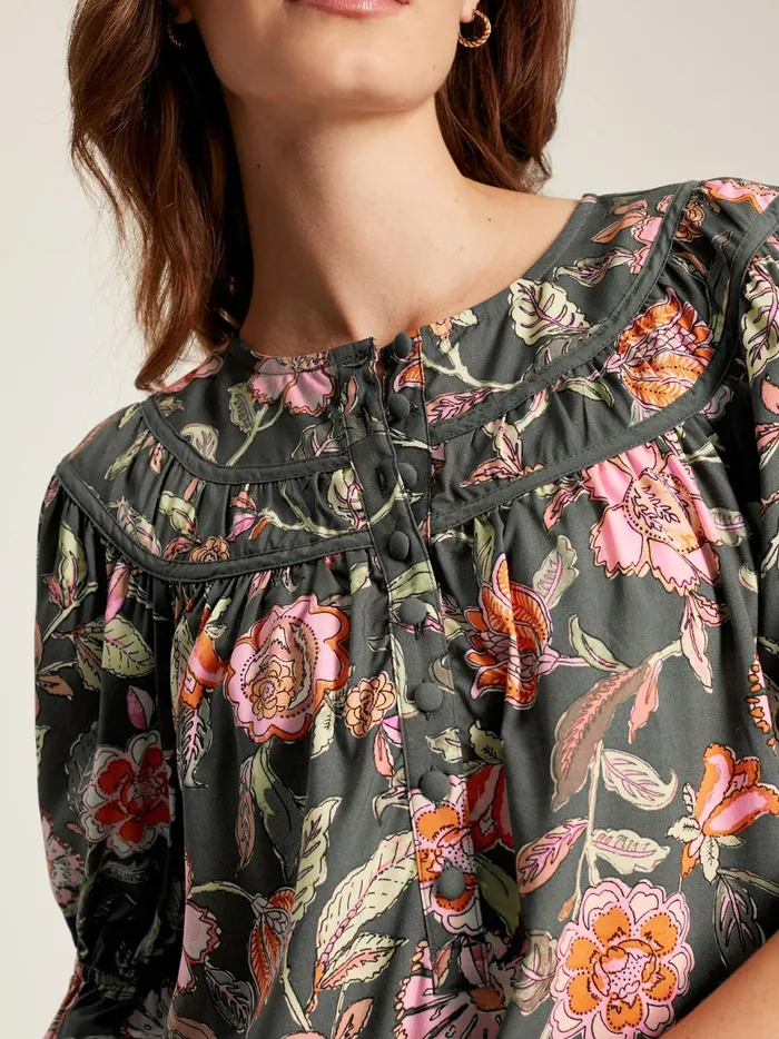 Joules Shirts and Blouses Women Grey Curved Yoke Blouse