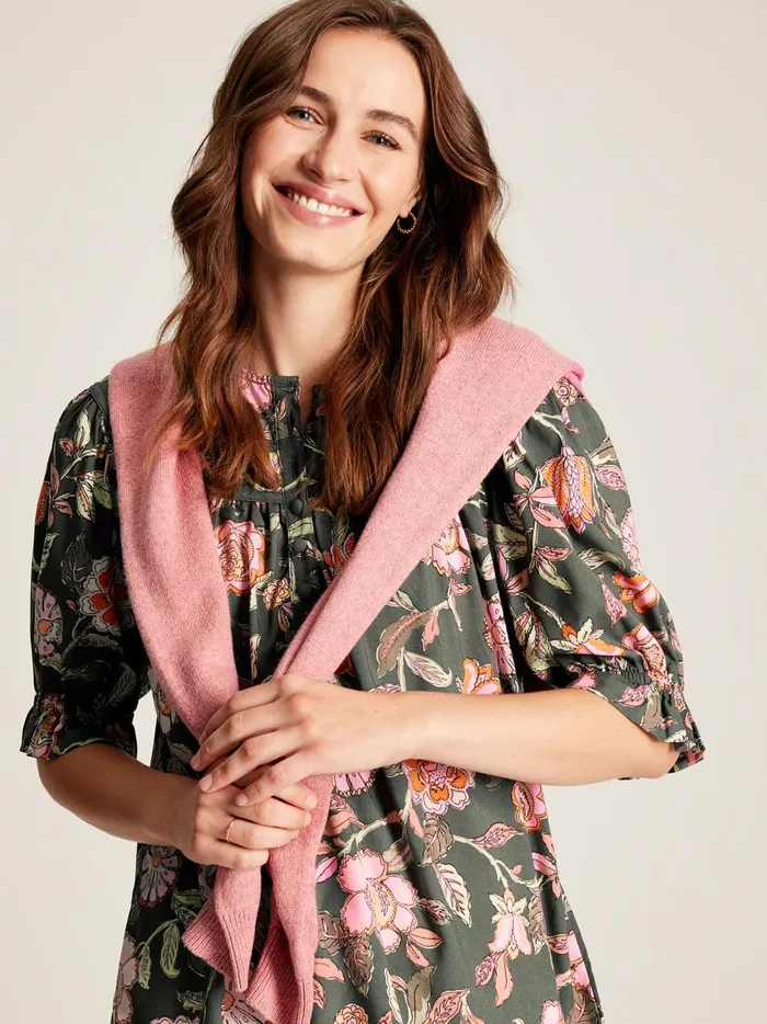 Joules Shirts and Blouses Women Grey Curved Yoke Blouse