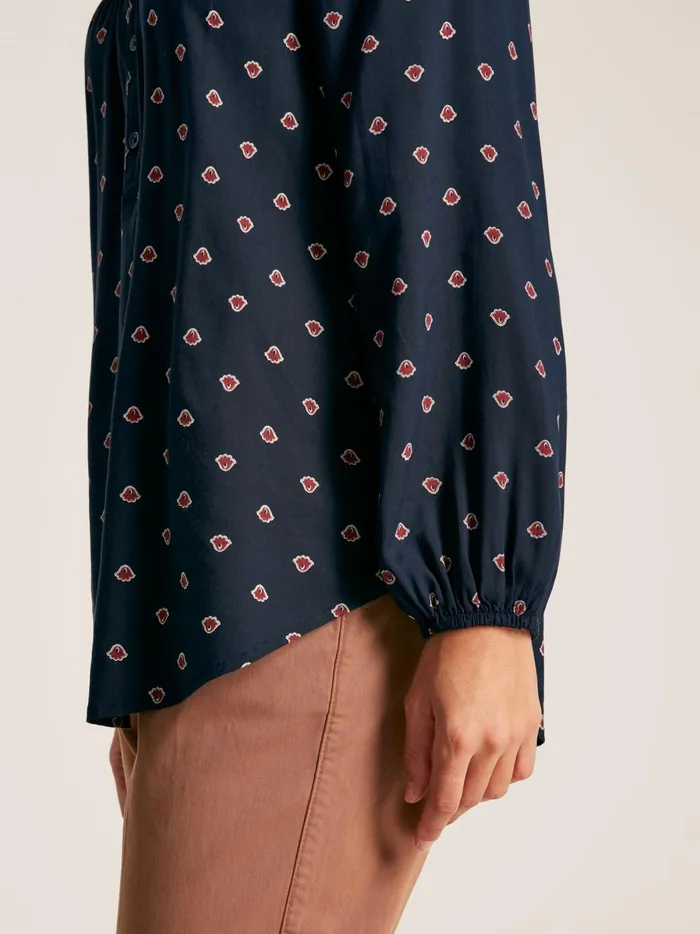 Joules Shirts and Blouses Women Navy Printed Balloon Sleeve Blouse