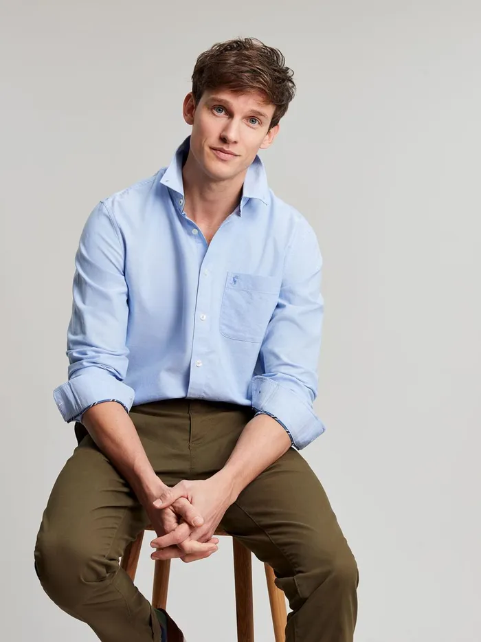 Joules Shirts Men Blue Classic Fit Cotton Shirt