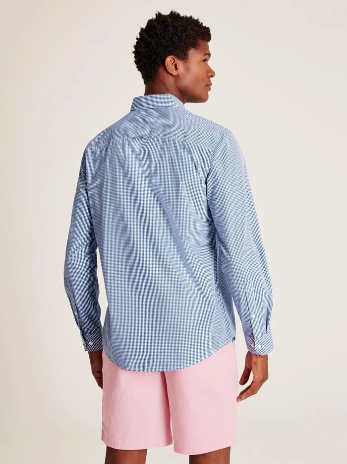 Joules Shirts Men Blue Gingham Cotton Poplin Shirt