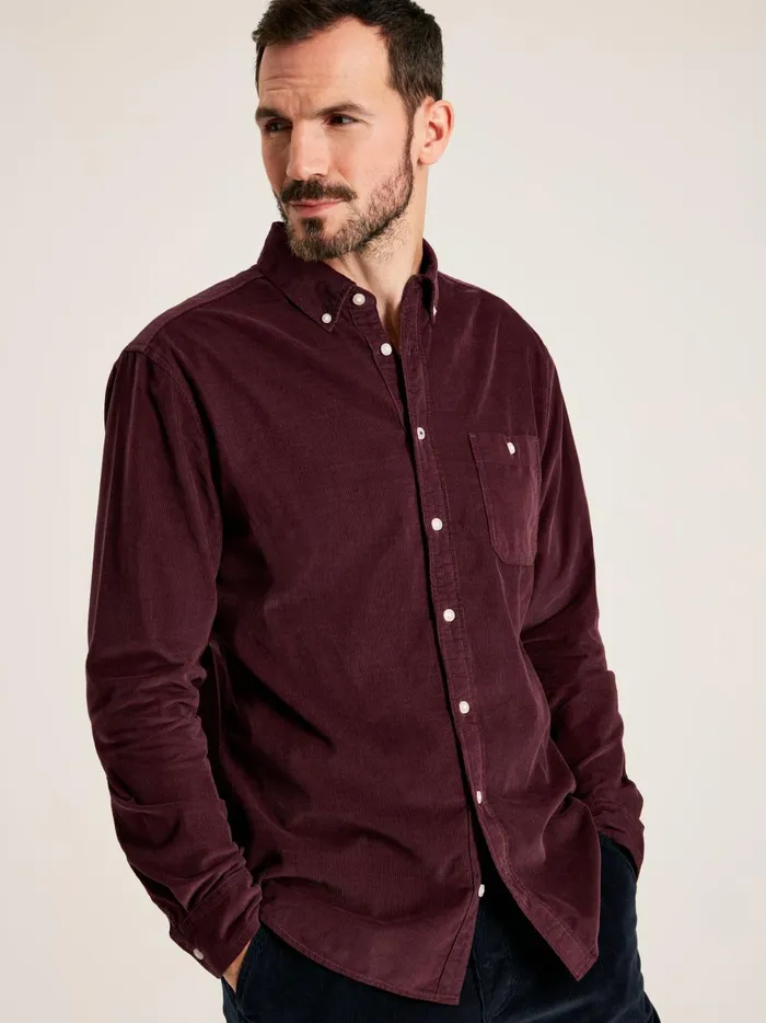 Joules Shirts Men Burgundy Corduroy Shirt
