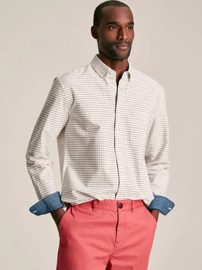 Joules Shirts Men CreamRed Cotton Check Shirt