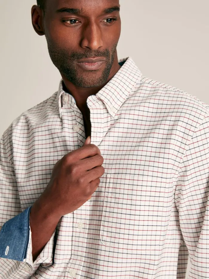 Joules Shirts Men CreamRed Cotton Check Shirt