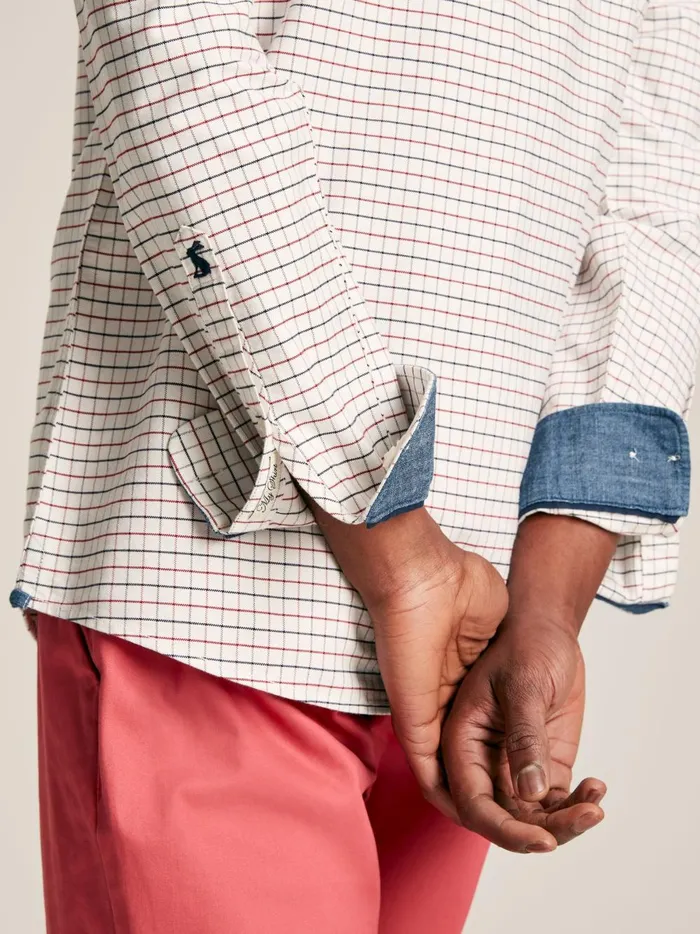 Joules Shirts Men CreamRed Cotton Check Shirt