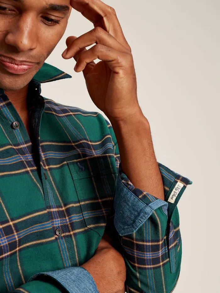 Joules Shirts Men Green Cotton Check Shirt