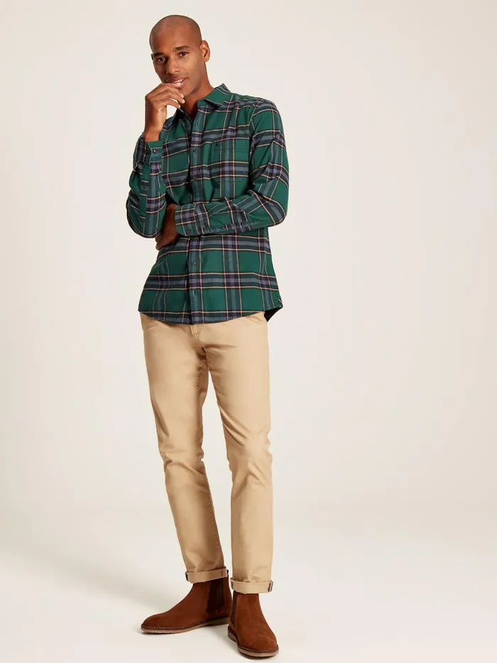 Joules Shirts Men Green Cotton Check Shirt