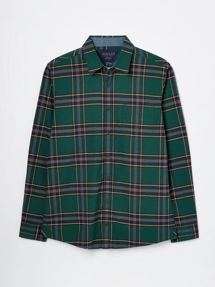 Joules Shirts Men Green Cotton Check Shirt