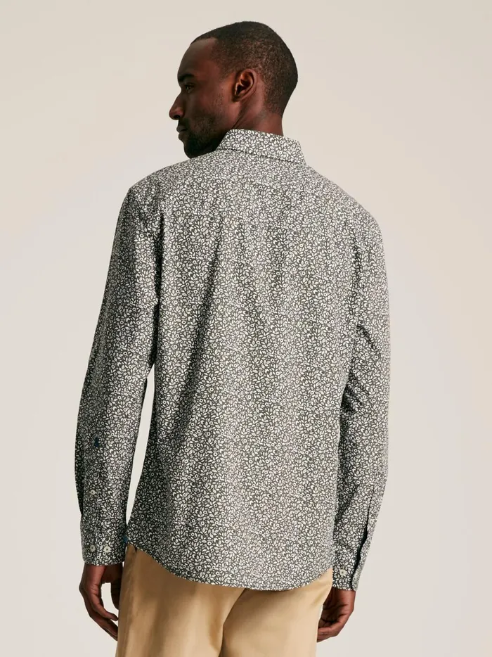 Joules Shirts Men Green Floral Cotton Shirt