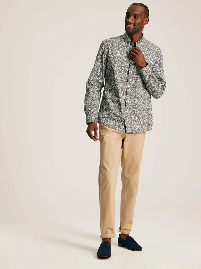 Joules Shirts Men Green Floral Cotton Shirt