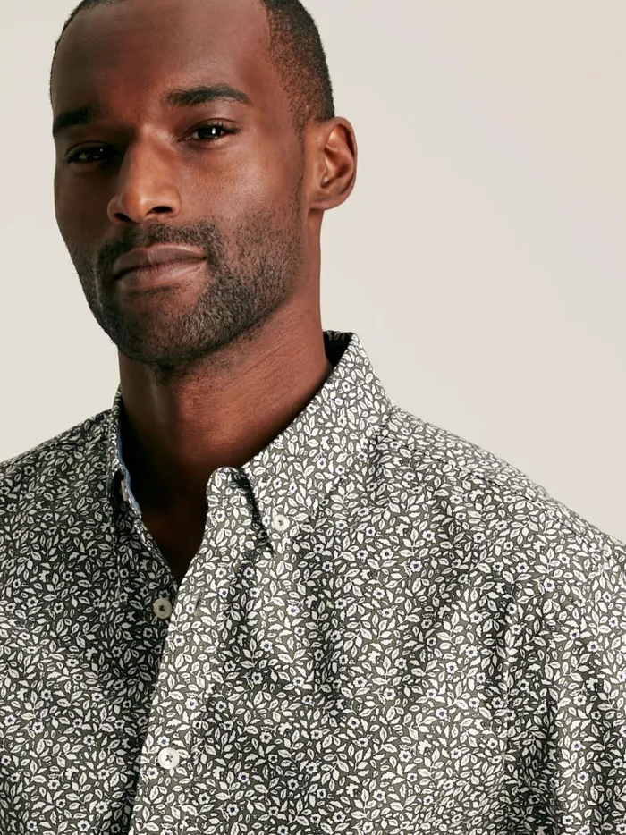 Joules Shirts Men Green Floral Cotton Shirt