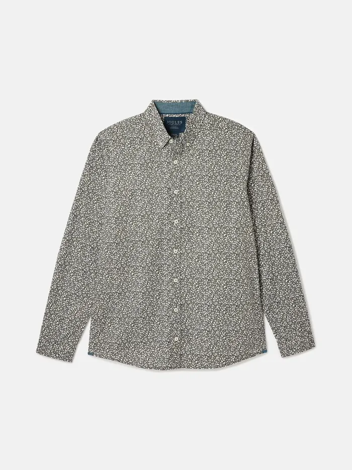 Joules Shirts Men Green Floral Cotton Shirt