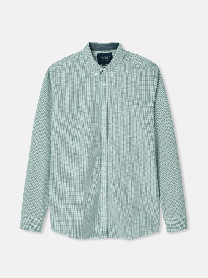 Joules Shirts Men Green Gingham Cotton Poplin Shirt