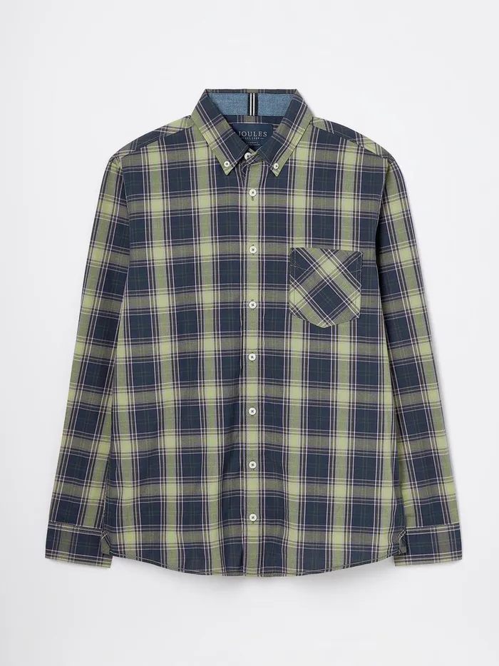 Joules Shirts Men Green Long Sleeve Cotton Poplin Shirt