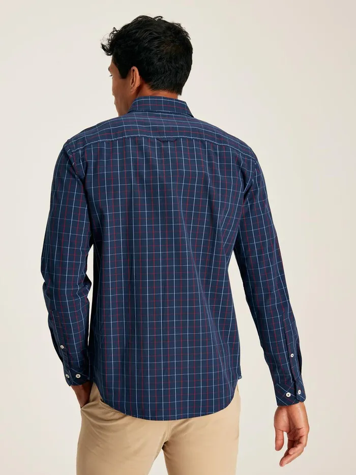 Joules Shirts Men Navy Gingham Cotton Poplin Shirt