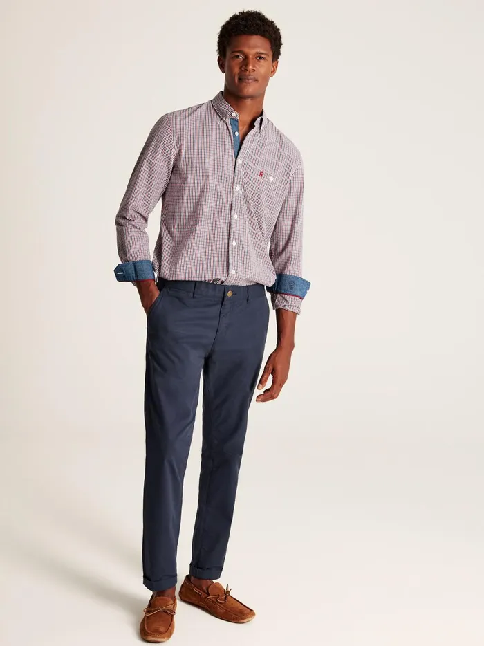 Joules Shirts Men NavyRed Gingham Classic Fit Poplin Shirt