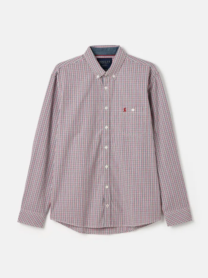 Joules Shirts Men NavyRed Gingham Classic Fit Poplin Shirt