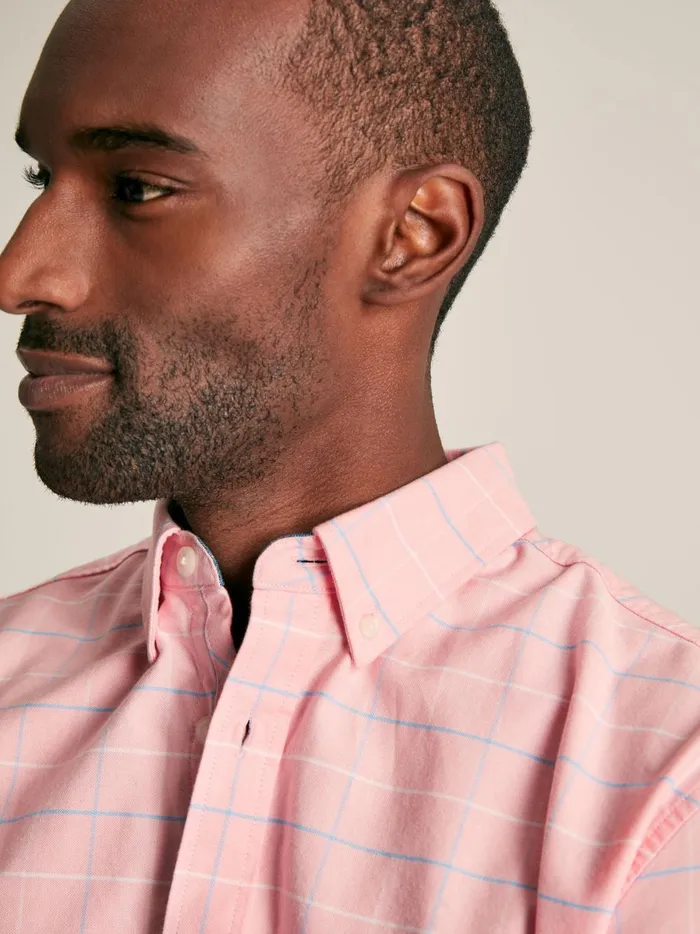 Joules Shirts Men Pink Cotton Check Shirt