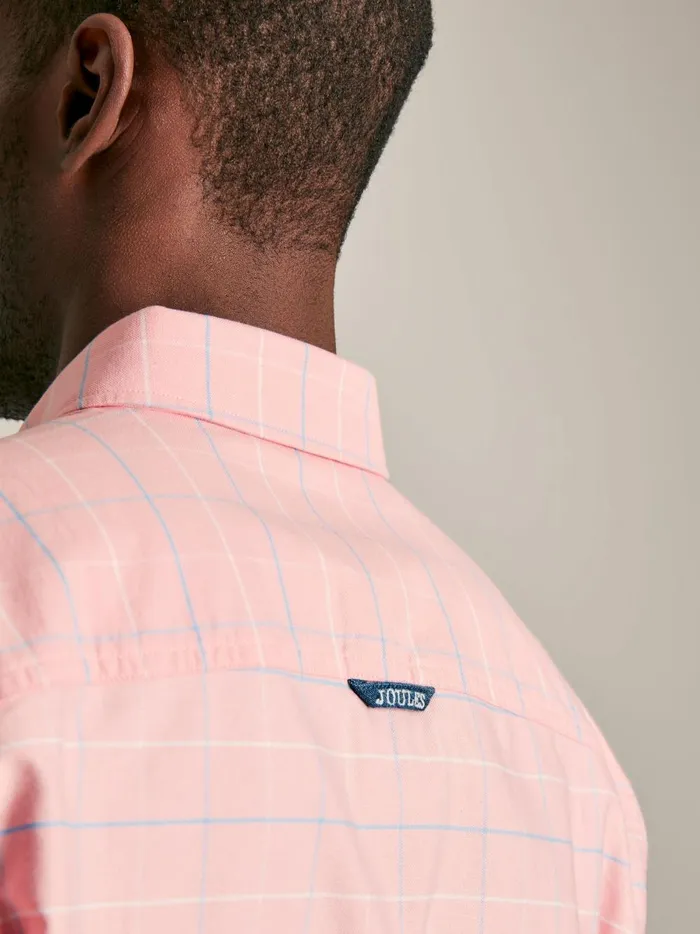 Joules Shirts Men Pink Cotton Check Shirt