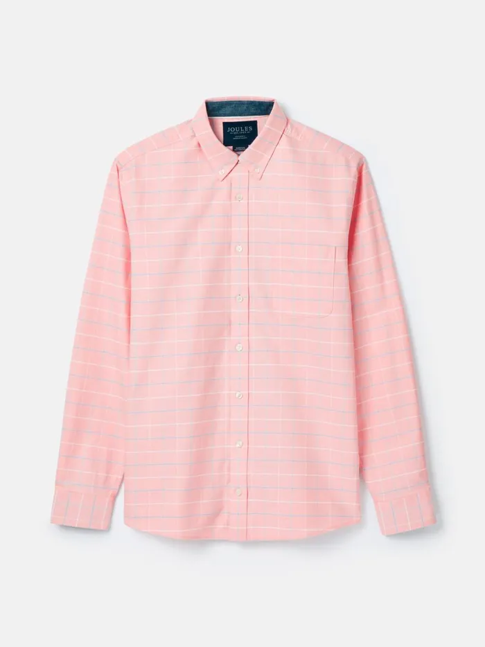 Joules Shirts Men Pink Cotton Check Shirt