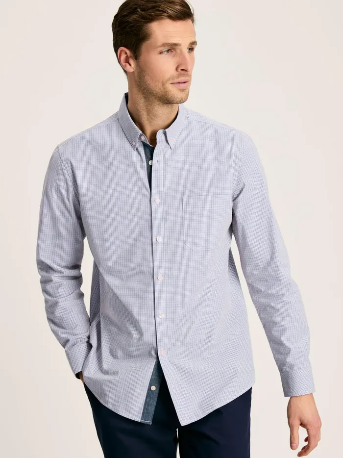 Joules Shirts Men Pink Gingham Cotton Poplin Shirt