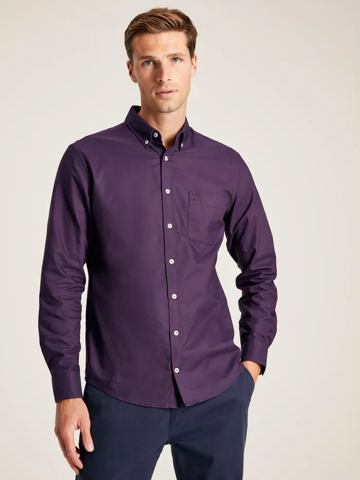 Joules Shirts Men Purple Long Sleeve Shirt