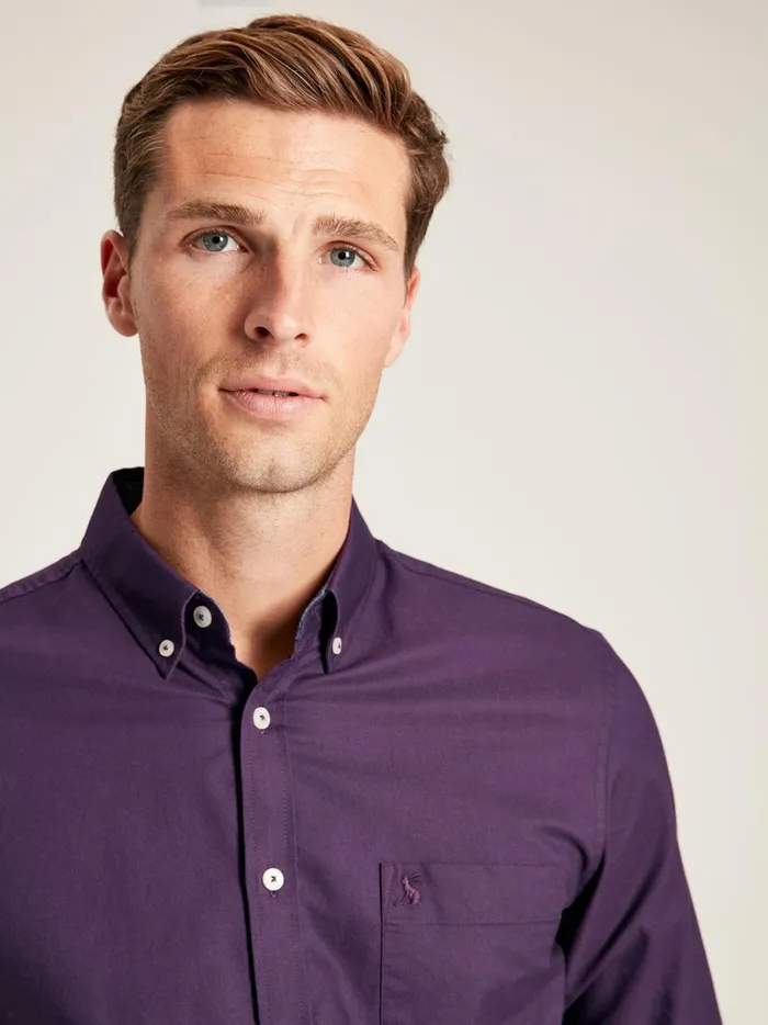 Joules Shirts Men Purple Long Sleeve Shirt