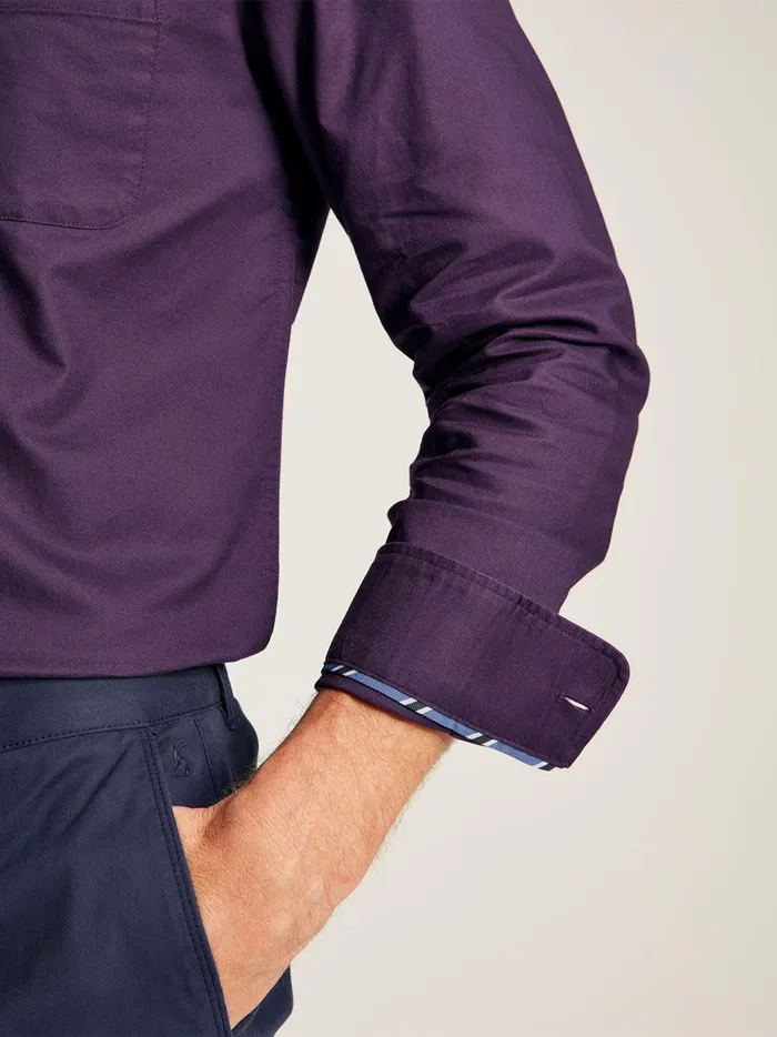 Joules Shirts Men Purple Long Sleeve Shirt